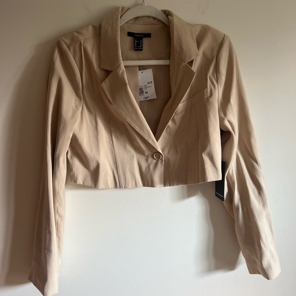 Forever 21| NYT- Tan/nude cropped blazer